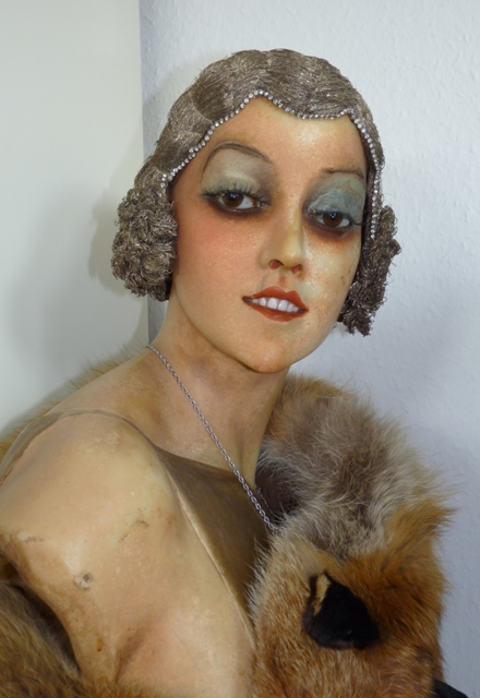 <b>...</b> flapper headpice, french <b>silver Bullion</b> Hair Cloche <b>...</b> - 3_antique_wax_mannequin