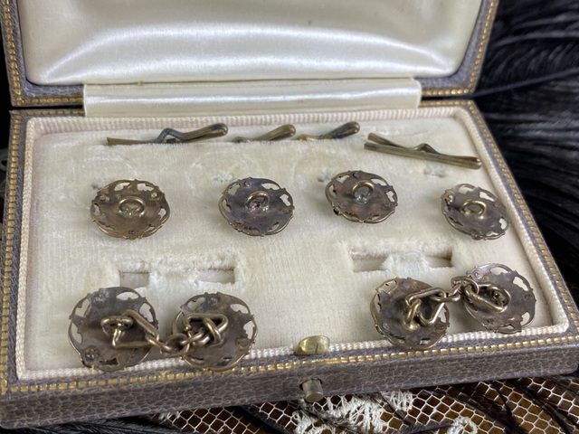 8 antique Tiffany buttons 1900