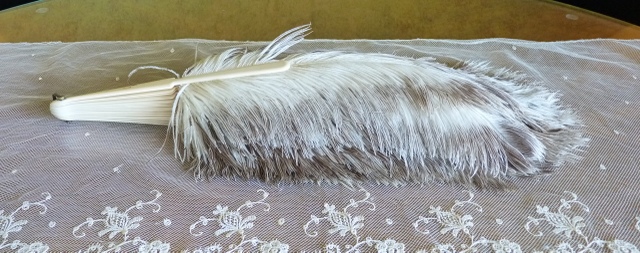 6 antique marabu feather fan 1890