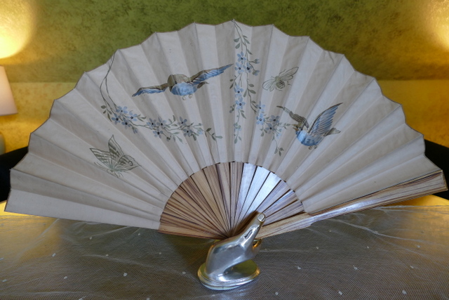 antique bird fan 1905