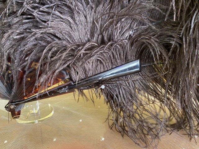 6 antique ostrich feather fan 1900