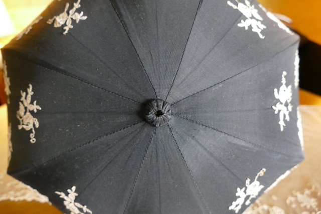 5 antique brussels bobin lace parasol 1870
