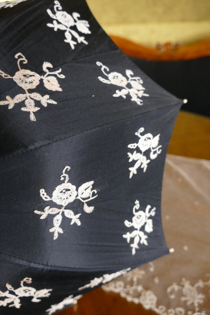 6 antique brussels bobin lace parasol 1870