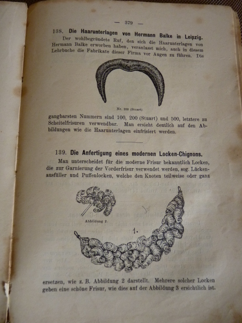 15 antikes Lehrbuch Perueckenmacher 1909