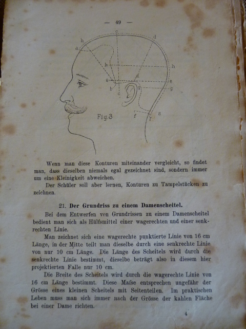 8 antikes Lehrbuch Perueckenmacher 1909