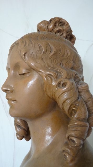  antique female bust, female bust 1910, female bust 1920, bust A. Carli, bust Auguste Henri Carli, french bust 1910, french bust 1920, Auguste Carli