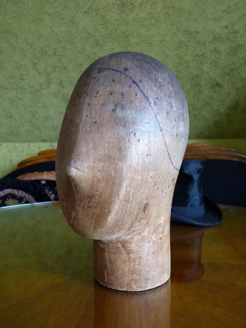 Antique Artist, Milliner or Wig Makers Carved Wood Head, Mold-Mannequin, Lay Figure