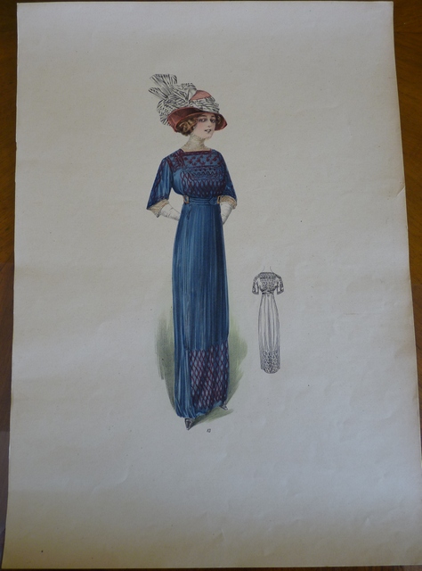 1 antique fashion gravure 1909