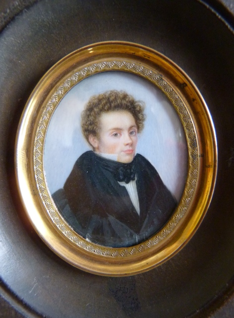4 antique miniature portrait 1830