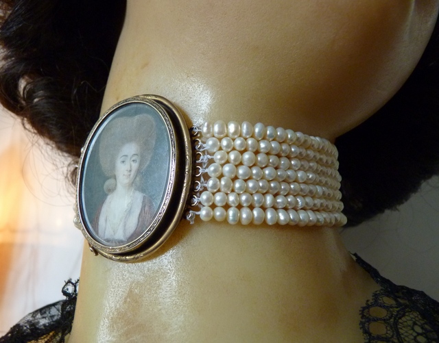 antike Halskette, Halskette 1780, Rokoko, antikes Kropfband, Kropfband 1780, Rokoko Schmuckstück, Schmuckstück 1770