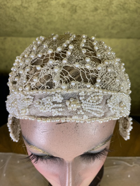 1 antique flapper wedding bonnet 