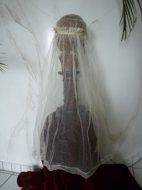 6 antique bridal cap veil