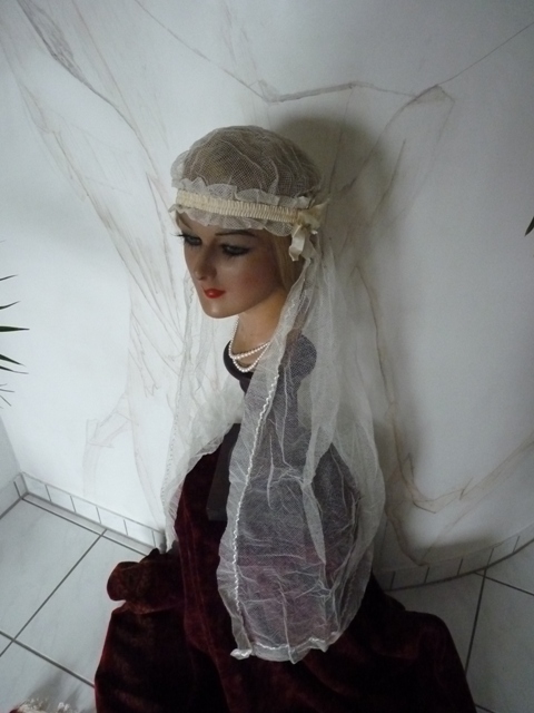 antique veil, antique cap, wedding cap, bridal cap, antique bridal cap, antique wedding weil, antique bridal veil, antique hat, cap 1920s, veil 1920s
