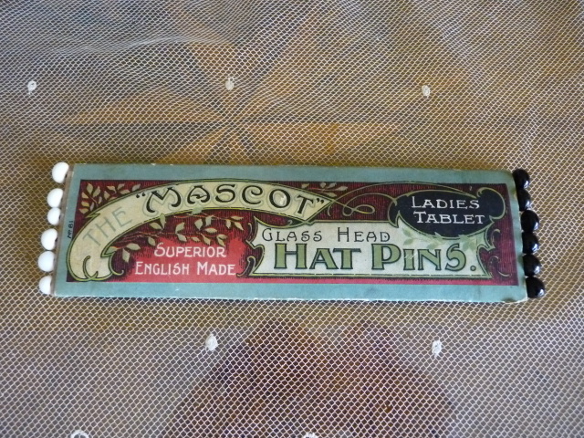 2 antique hat pin 1900