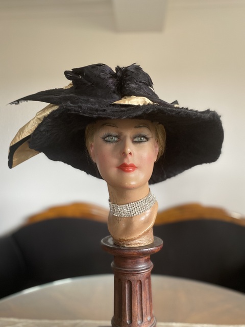 3 antique lampshade hat 1910