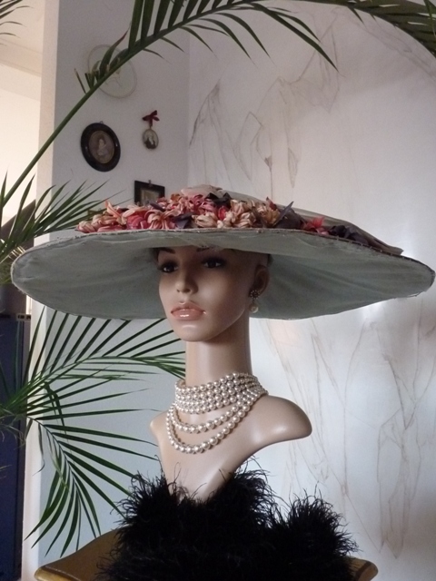 antique hat, antique summer hat, summer hat 1910, hat 1910, antique dress, antique gown, edwardian hat, chapeau ancien