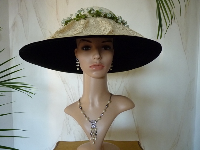 antique hat, antique summer hat, hat 1910, edwardian hat, chapeau ancien, antiek hoeden, summer 1910, antique dress, antique gown