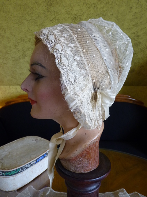 11 antique wedding bonnet 1840