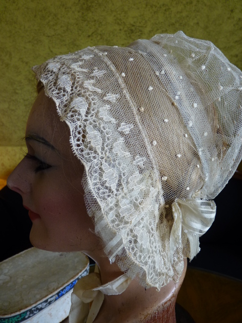 12 antique wedding bonnet 1840