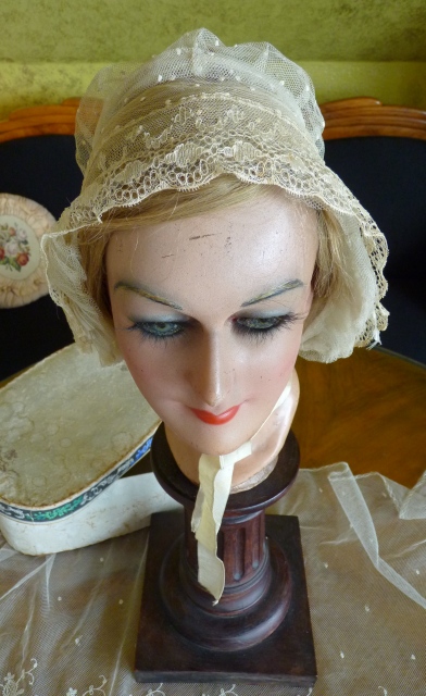 7 antique wedding bonnet 1840