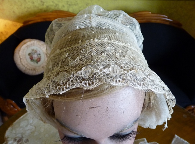 8 antique wedding bonnet 1840
