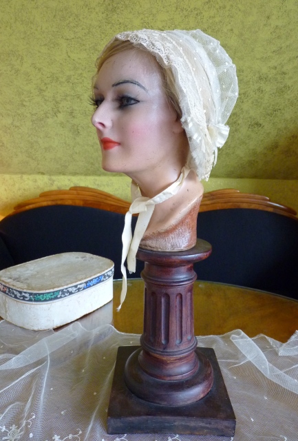 9 antique wedding bonnet 1840