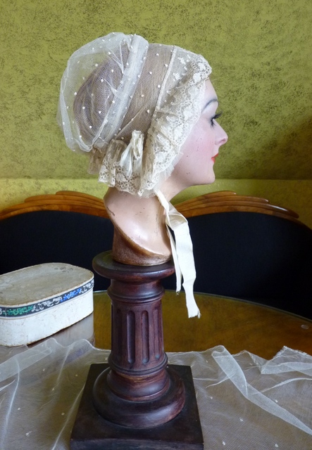 antique wedding bonnet 1840