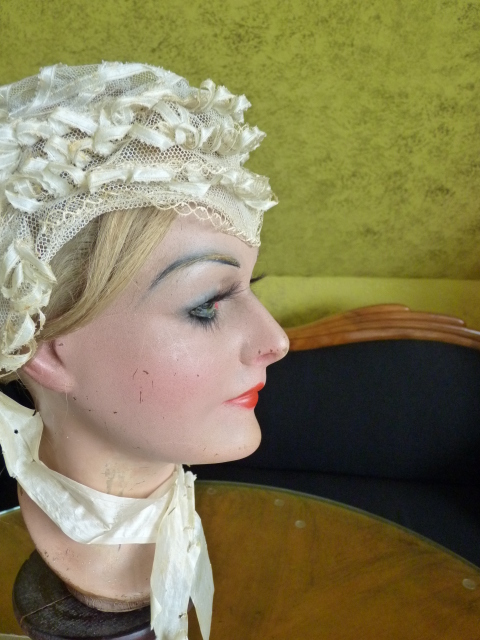 11 antique wedding bonnet 1850