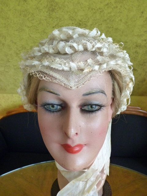 1 antique wedding bonnet 1850