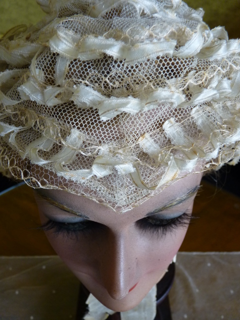 3 antique wedding bonnet 1850