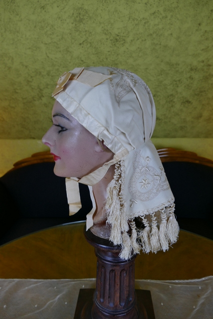 4 antique wedding bonnet 1870
