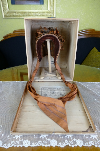 antique ROQUANCOURT wooden box 1879