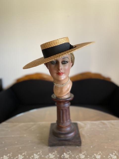 2 antique straw hat Heath 1899