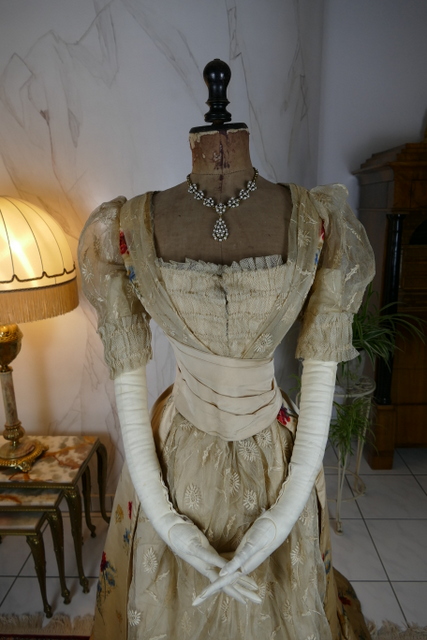 3 antique LEROUX Ball gown 1890