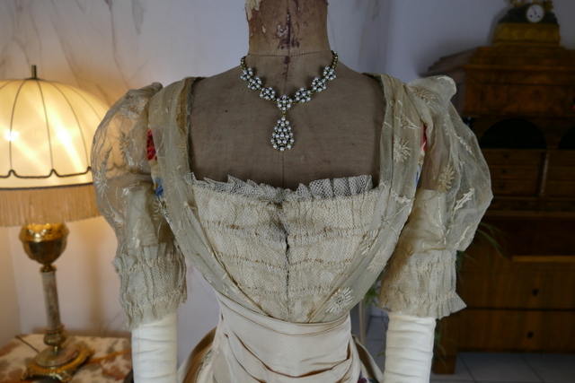 4 antique LEROUX Ball gown 1890