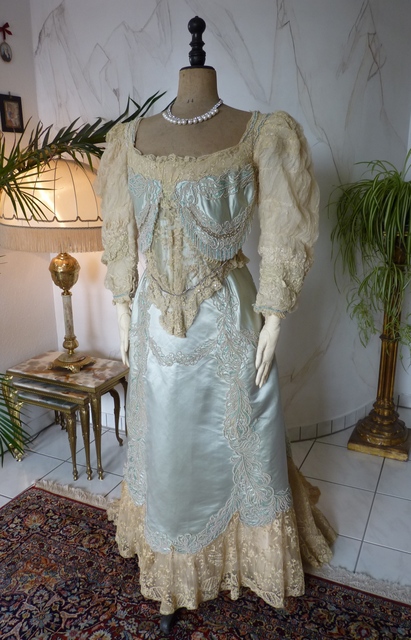 2 antique evening gown Worth 1894