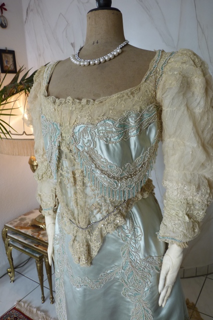 3 antique evening gown Worth 1894