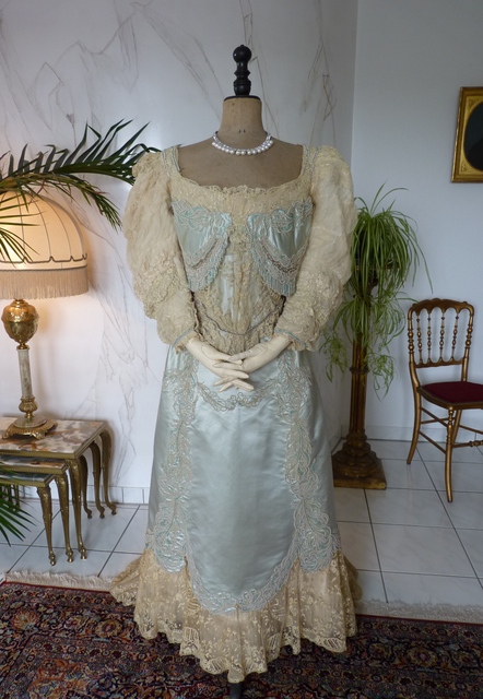 antique evening gown Worth 1894