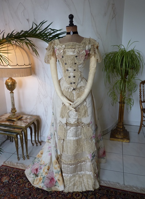 2 antique evening gown Henriette Tissier 1895