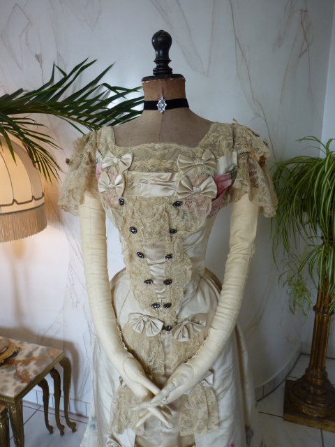 3 antique evening gown Henriette Tissier 1895
