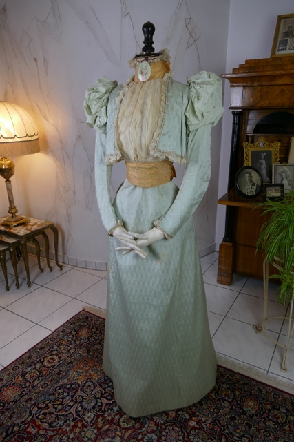 2 antique promenade gown Marie Robel 1898