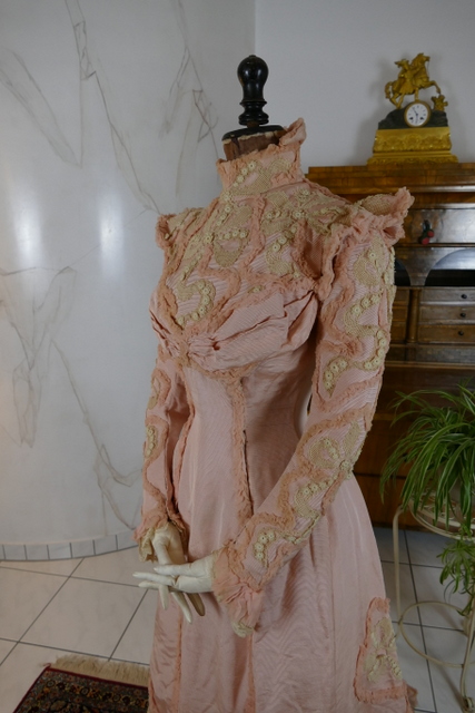 17 antique Rousset Paris society dress 1899