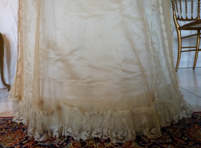 12 antique evening gown JEANNE HALLE 1899
