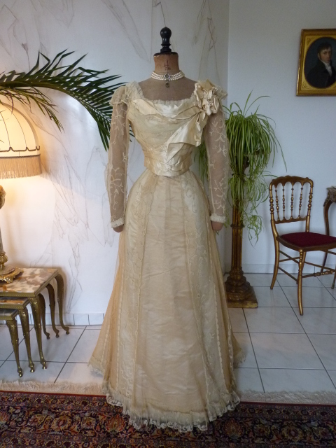 2 antique evening gown JEANNE HALLE 1899