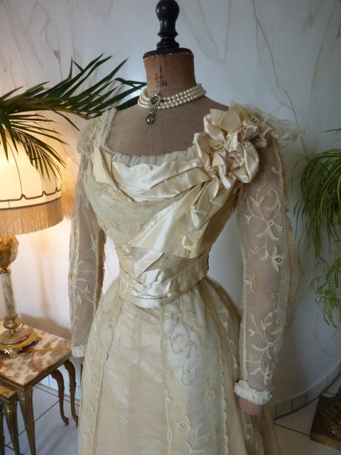 3 antique evening gown JEANNE HALLE 1899
