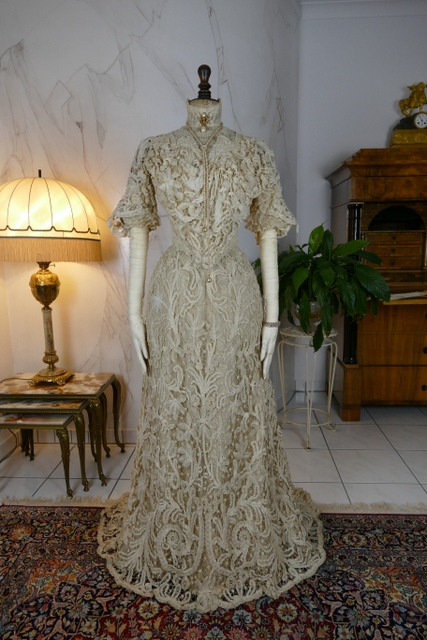 2 antique ALTMANN Battenburg lace dress 1904