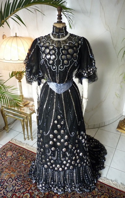 antique dress, antique gown, gown 1904, dress 1904, antique ball gown, antique evening gown, robe ancienne