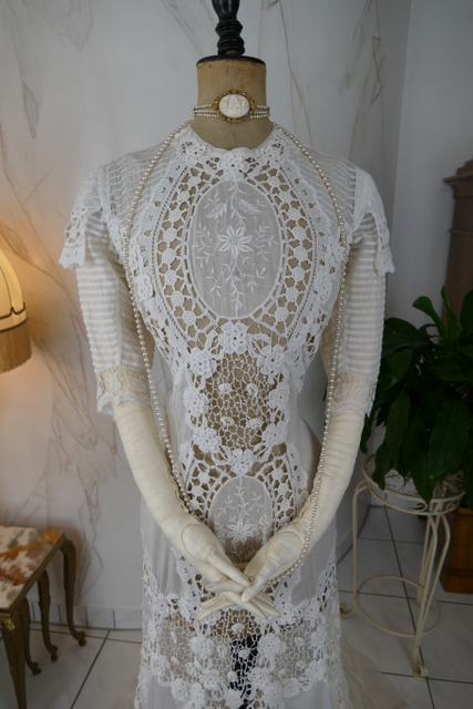 1 antique irish crochet dress 1904