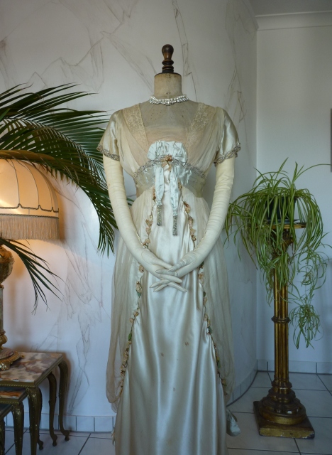 10 antique WORTH Evening Gown 1906