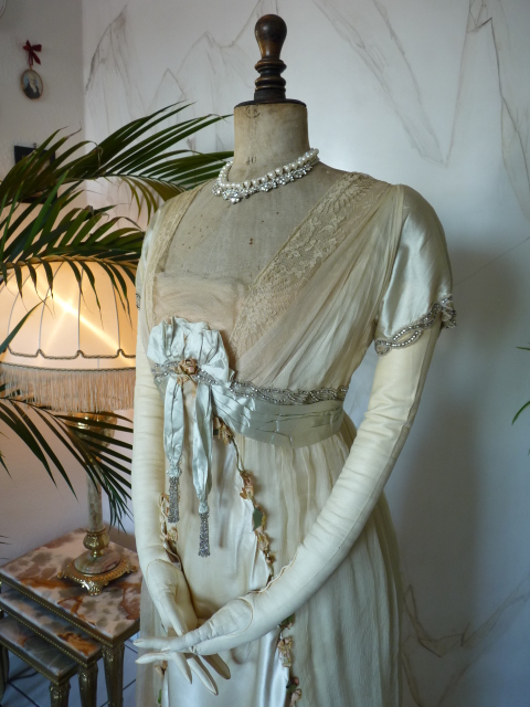 3 antique WORTH Evening Gown 1906